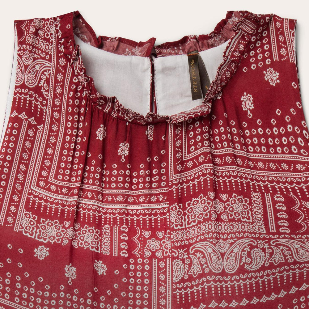 Women Midi | Stetson Red Bandana Patchwork Dress Red
