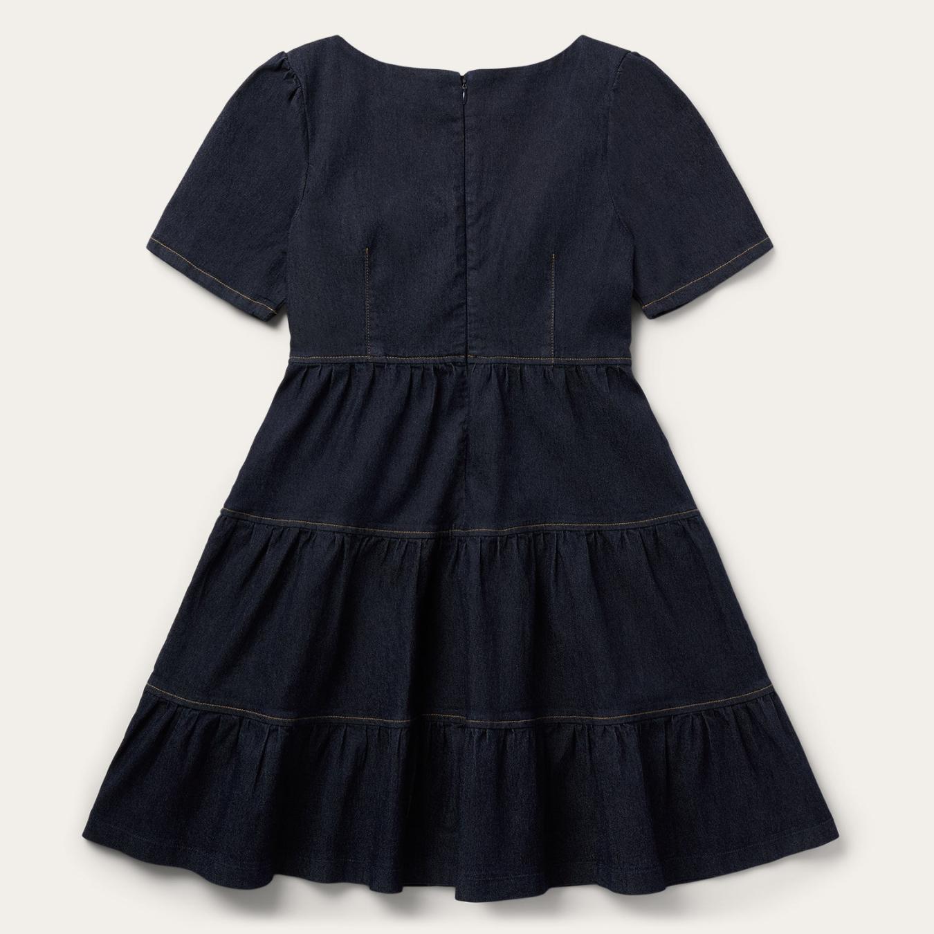 Women Mini | Stetson Dark Denim Dress With Contrast Top Stitching Blue