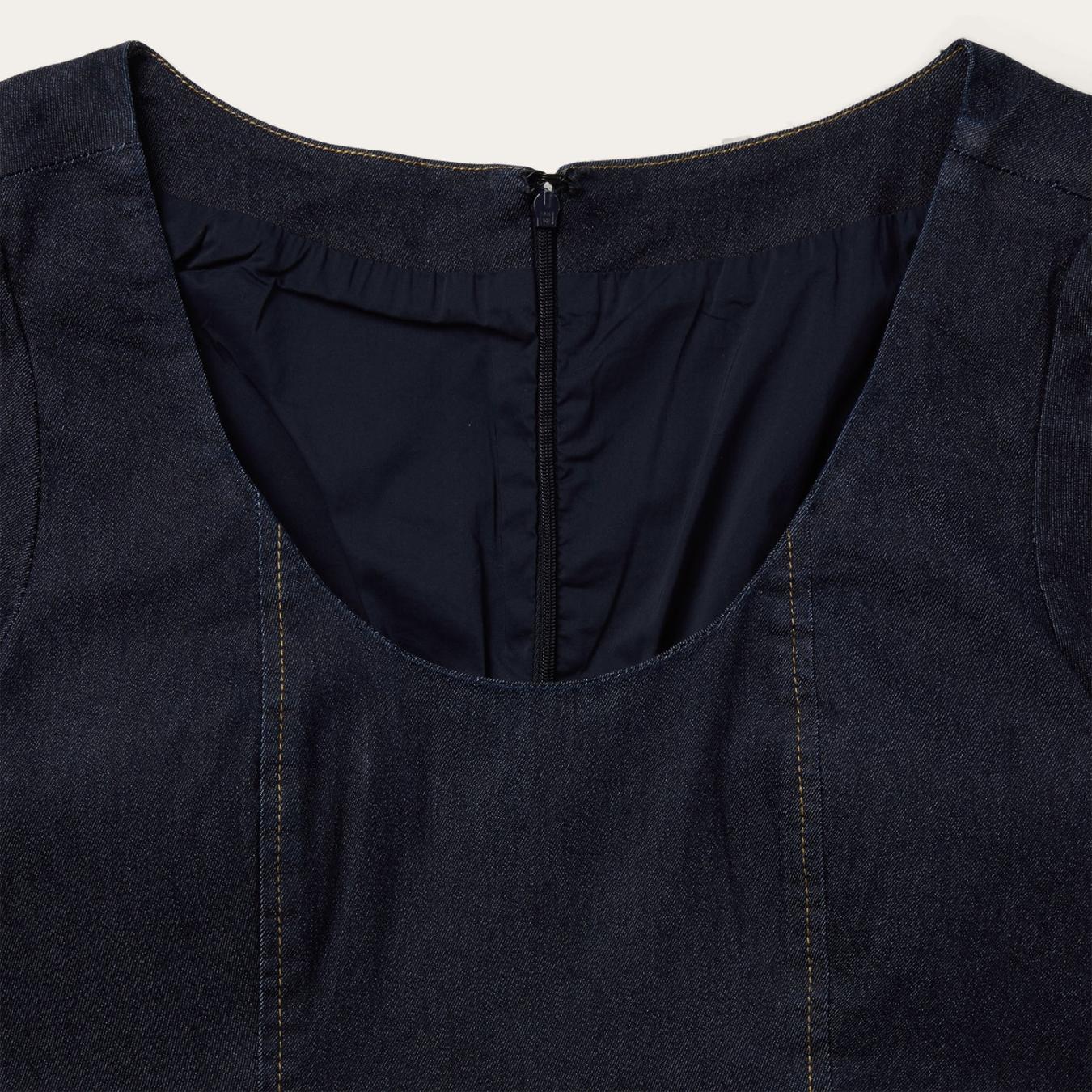 Women Mini | Stetson Dark Denim Dress With Contrast Top Stitching Blue
