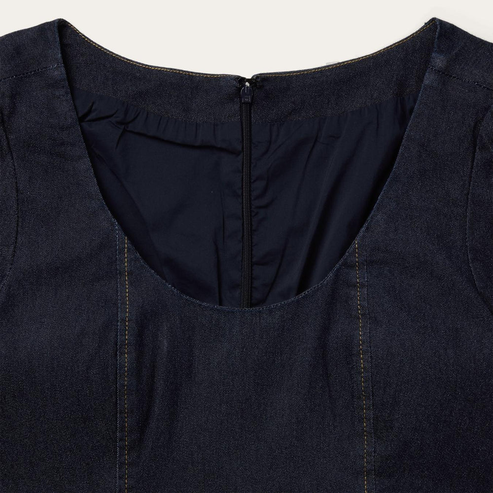Women Mini | Stetson Dark Denim Dress With Contrast Top Stitching Blue