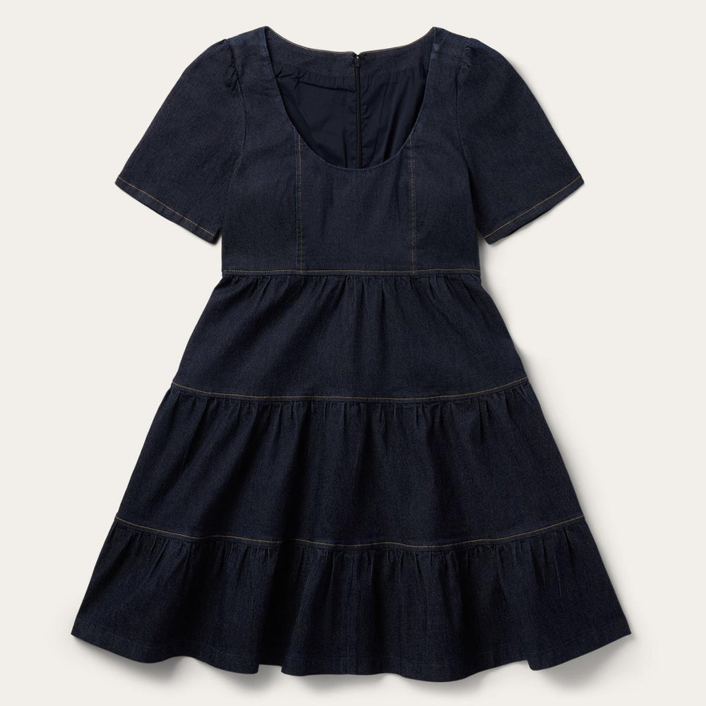 Women Mini | Stetson Dark Denim Dress With Contrast Top Stitching Blue