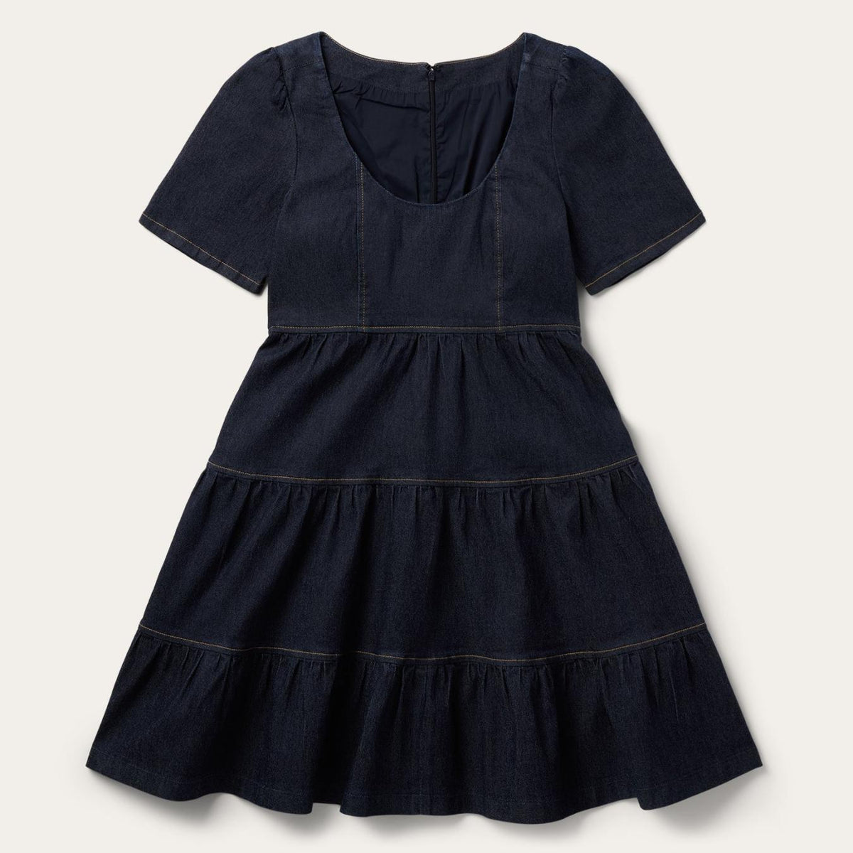 Women Mini | Stetson Dark Denim Dress With Contrast Top Stitching Blue