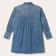 Women Mini | Stetson Denim Button Front Shirt Dress Blue