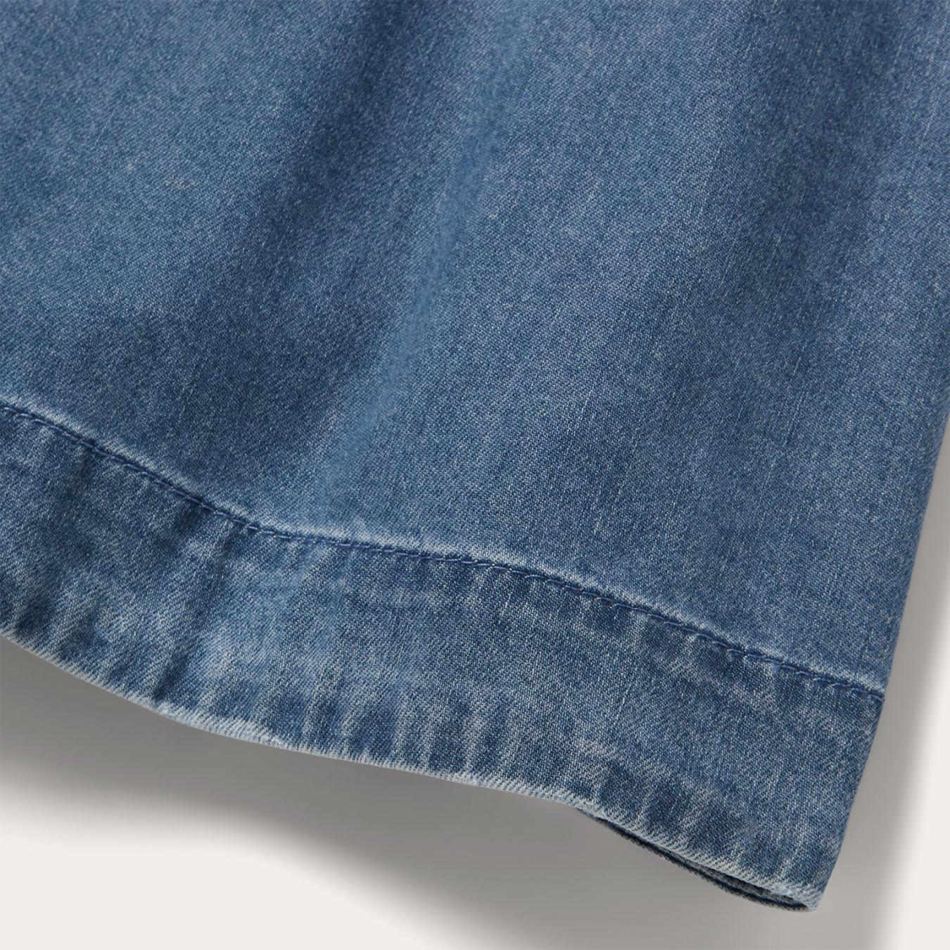 Women Mini | Stetson Denim Button Front Shirt Dress Blue