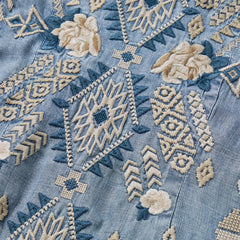Women Mini | Stetson Embroidered Denim Twill Shirt Dress Blue