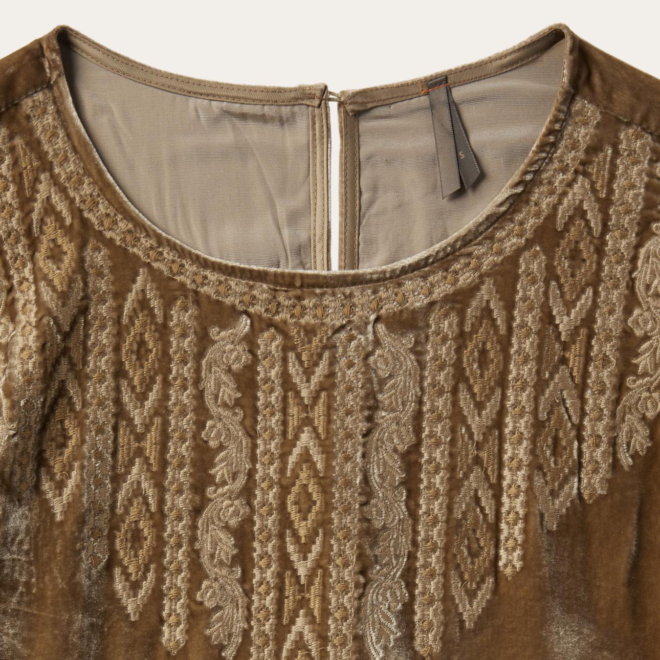Women Mini | Stetson Khaki Velvet Babydoll Dress Copper