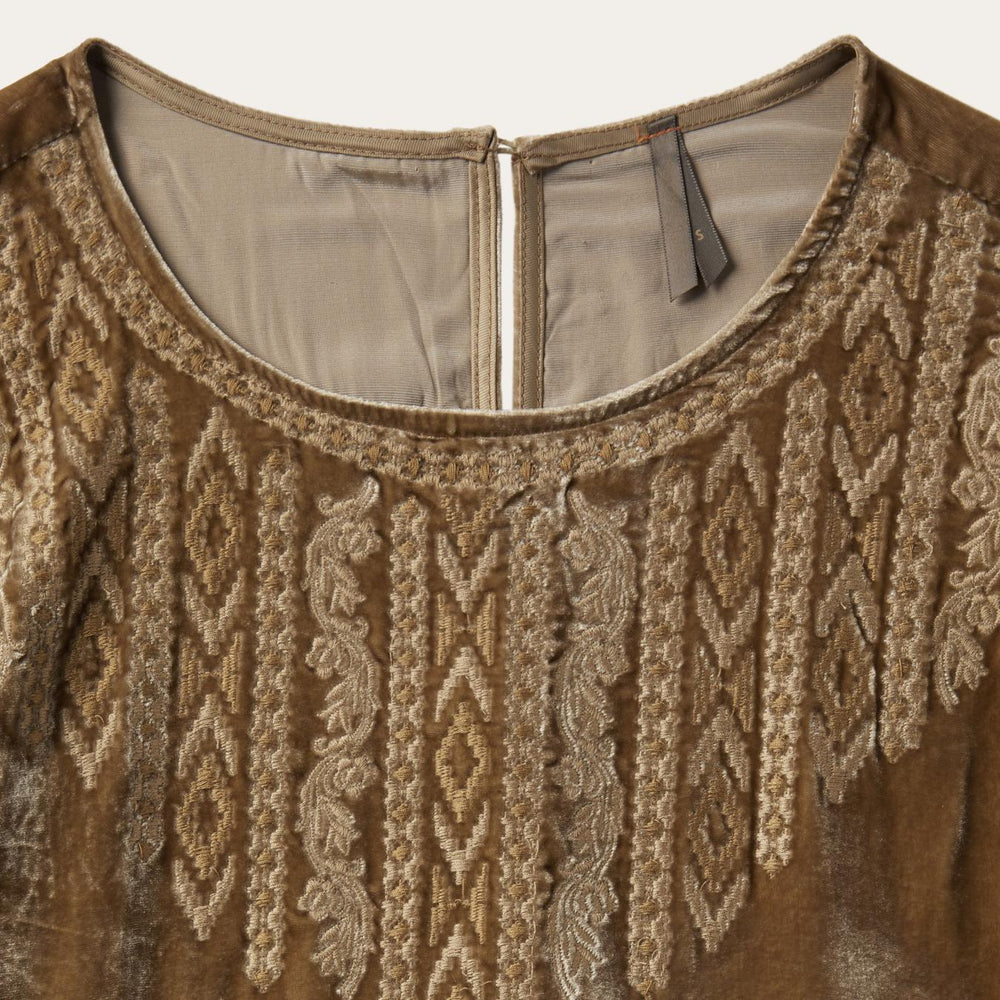 Women Mini | Stetson Khaki Velvet Babydoll Dress Copper