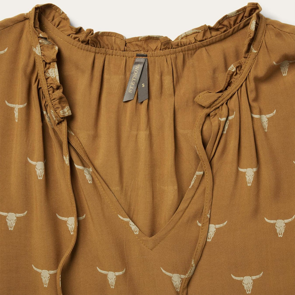 Women Mini | Stetson Mojave Longhorn Print Dress Brown