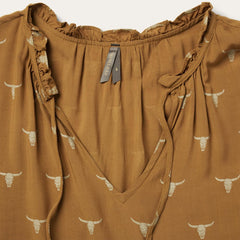 Women Mini | Stetson Mojave Longhorn Print Dress Brown