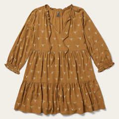 Women Mini | Stetson Mojave Longhorn Print Dress Brown