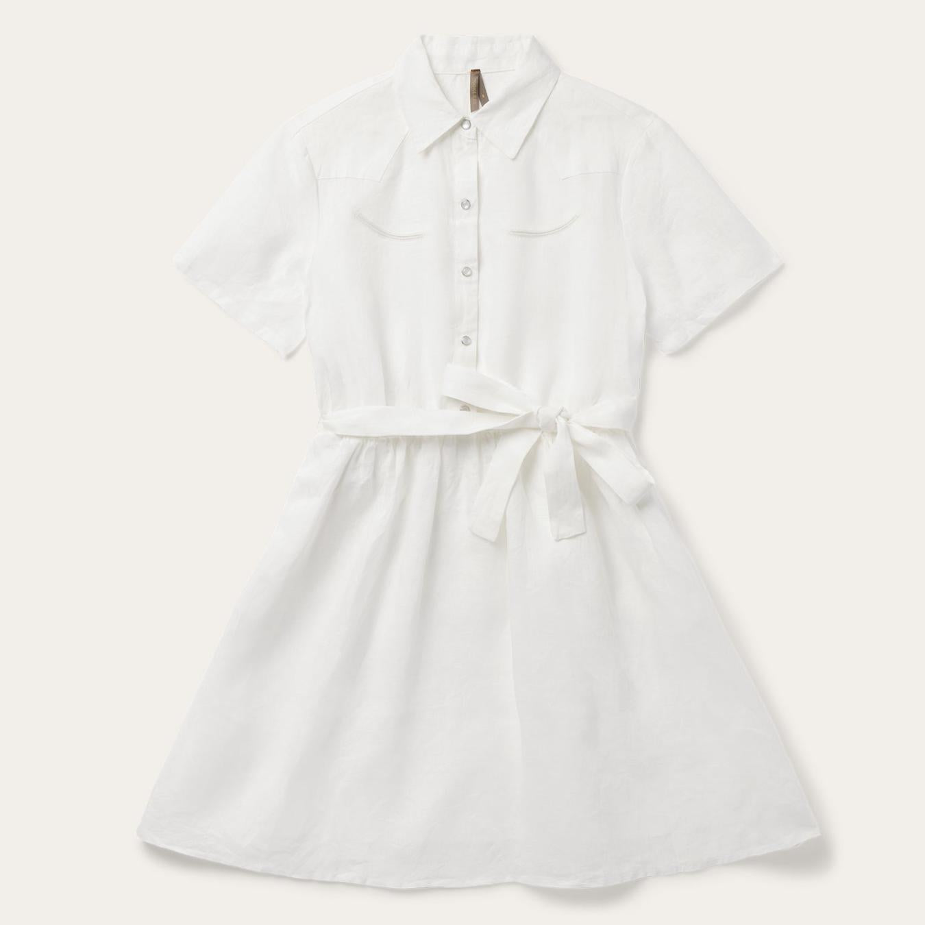 Women Mini | Stetson White Linen Shirt Dress White