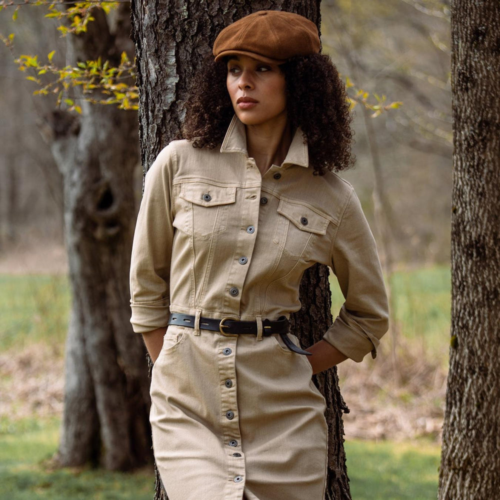 Women Mini | Stetson Workwear Inspired Shirt Dress Tan