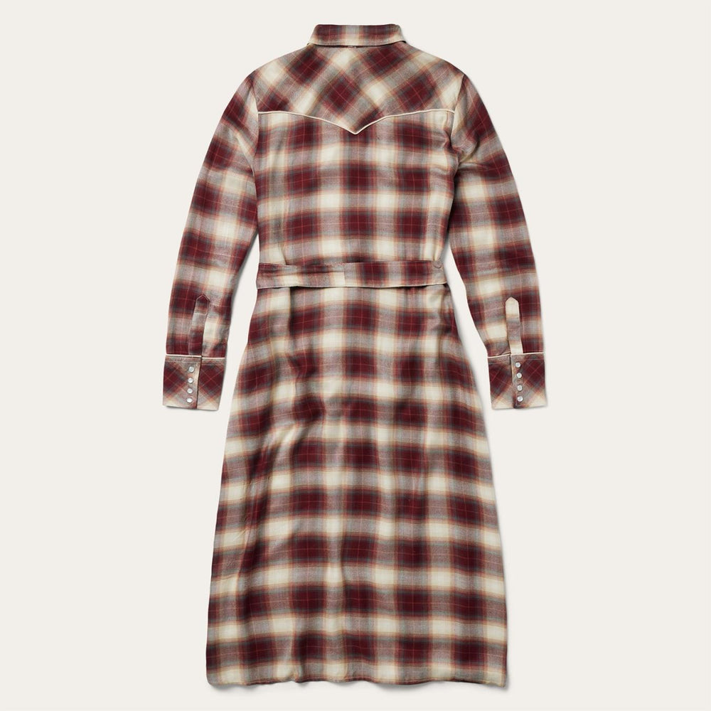 Women Shirt Dresses | Stetson Black Cherry Plaid Shirt Dress Red