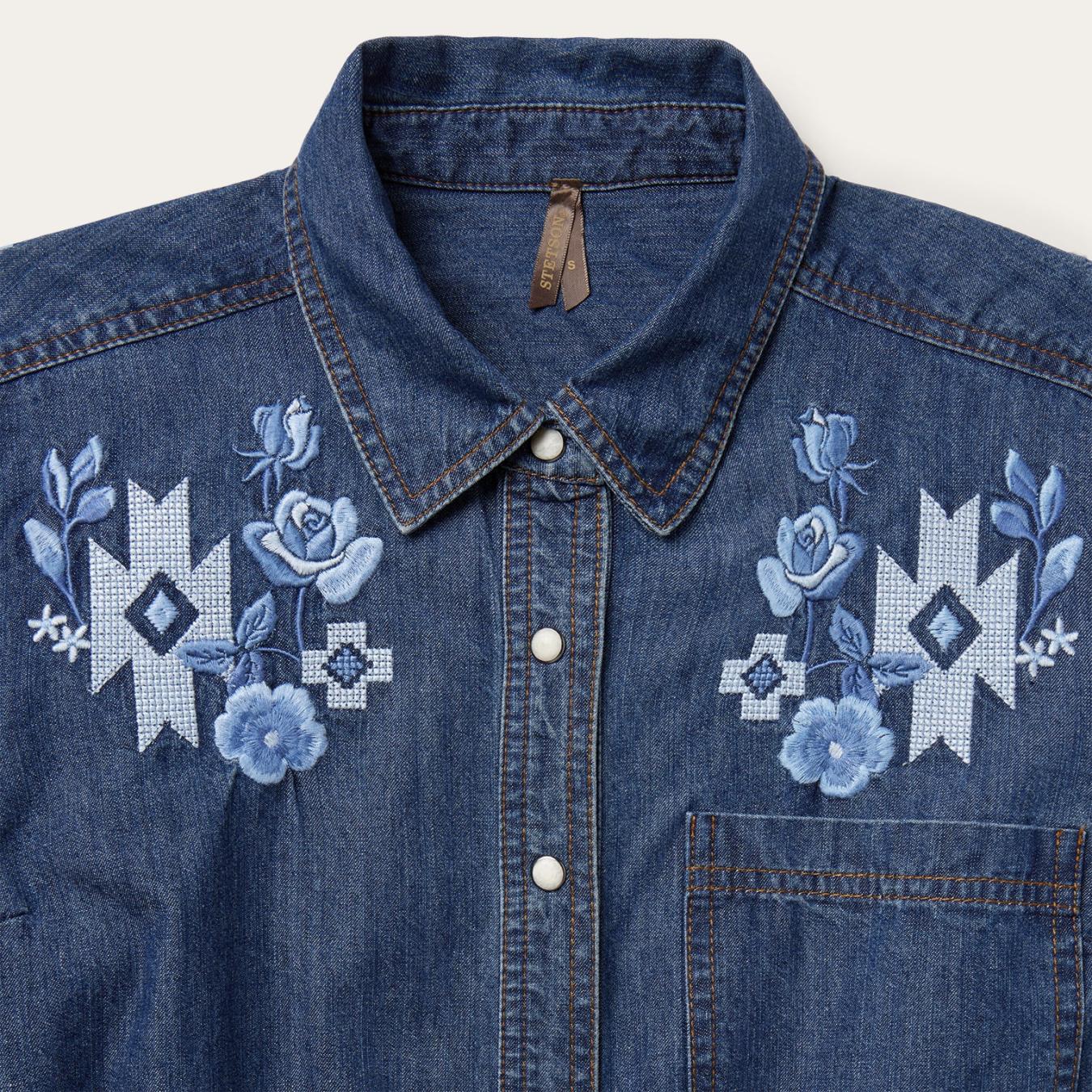 Women Shirt Dresses | Stetson Dark Blue Denim Shirt Dress Blue
