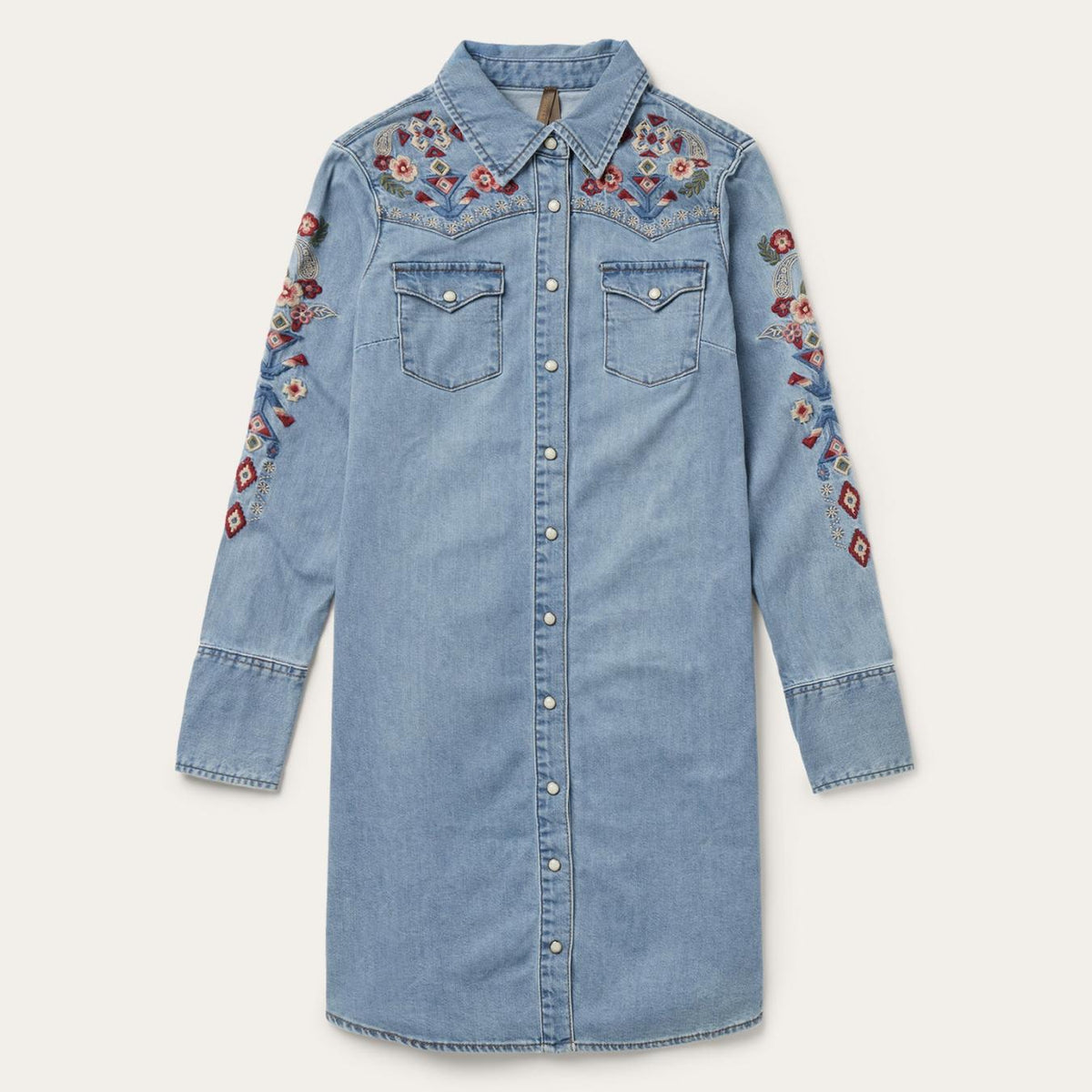 Women Shirt Dresses | Stetson Embroidered Denim Shirt Dress Blue
