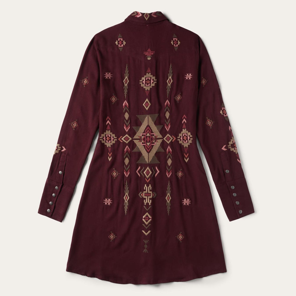 Women Shirt Dresses | Stetson Embroidered Shirt Dress Wine