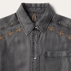 Women Shirt Dresses | Stetson Embroidered Snap Front Shirt Dress Black