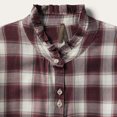 Women Shirt Dresses | Stetson Gaucho Plaid Prairie Shirt Dress Wine
