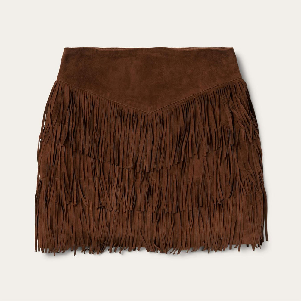 Women Skirts &amp; Shorts | Stetson Lamb Suede Fringe Mini Skirt Brown