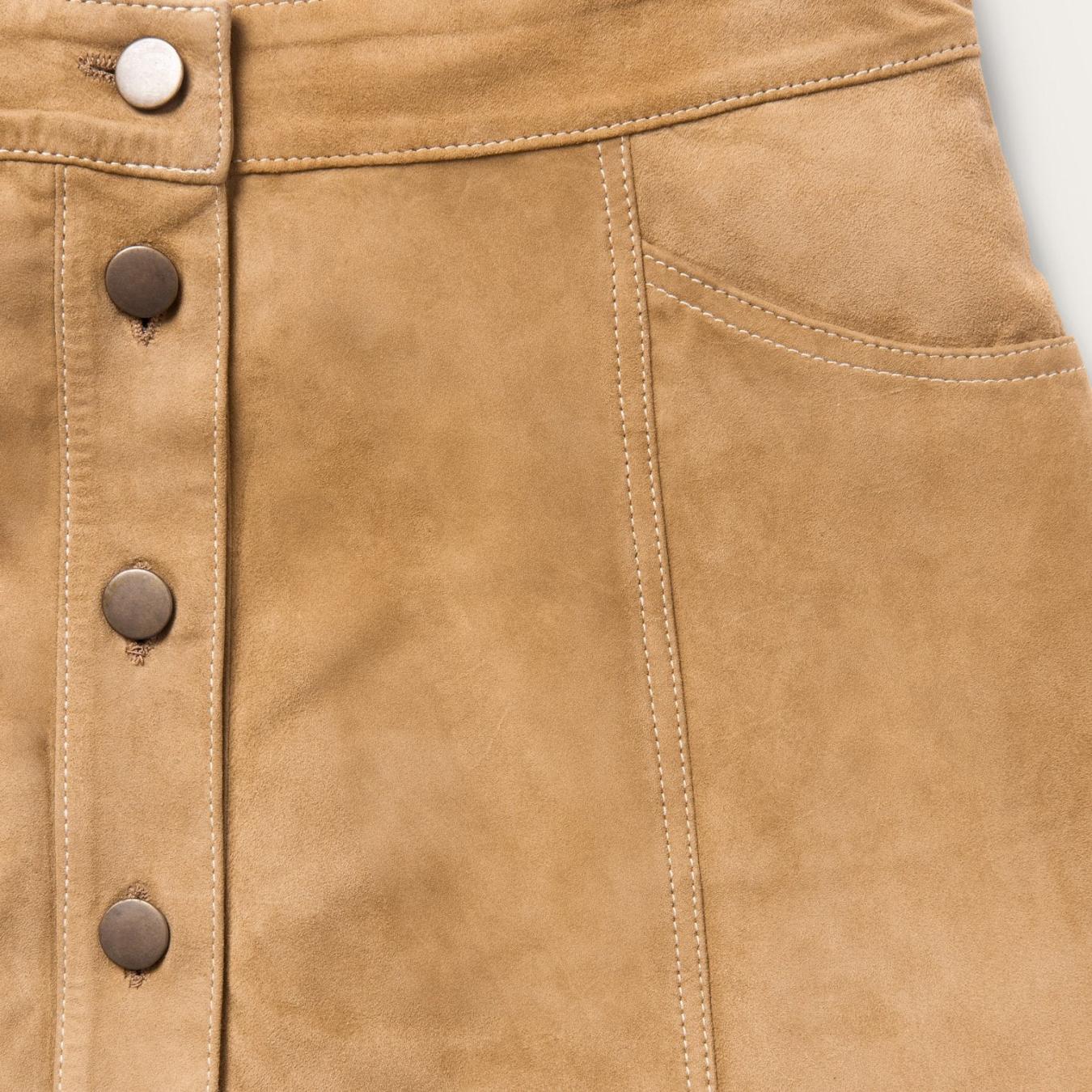 Women Skirts &amp; Shorts | Stetson Lamb Suede Gored Skirt Brown