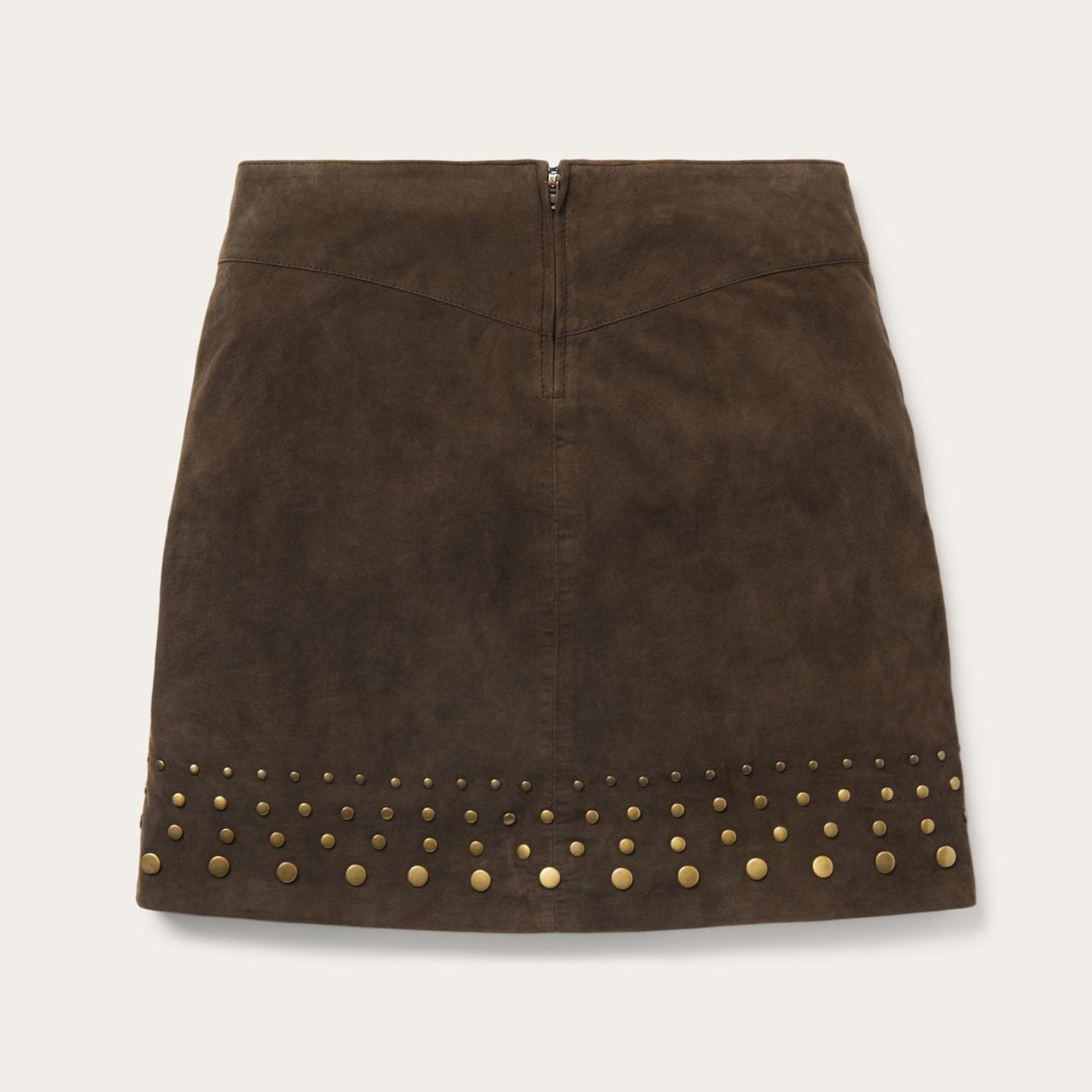 Women Skirts &amp; Shorts | Stetson Lamb Suede Skirt With Nailheads Brown