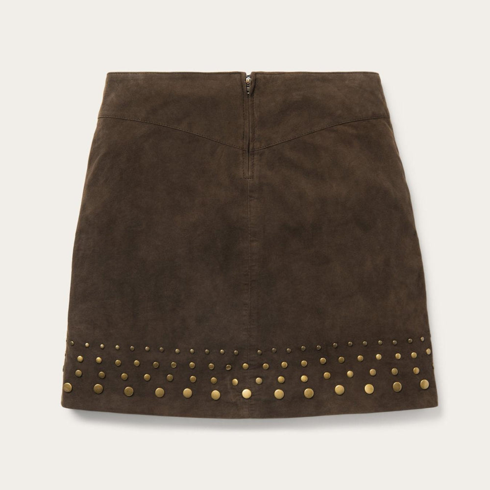 Women Skirts &amp; Shorts | Stetson Lamb Suede Skirt With Nailheads Brown