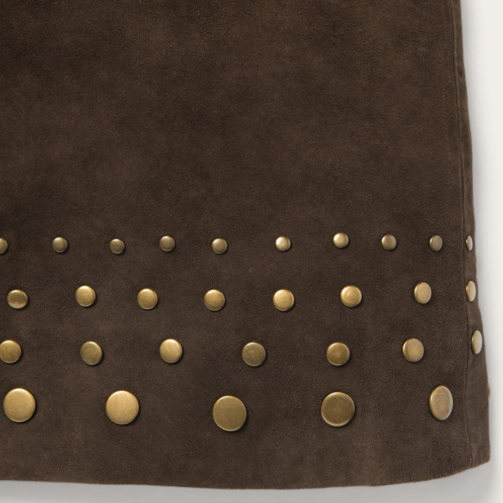 Women Skirts &amp; Shorts | Stetson Lamb Suede Skirt With Nailheads Brown
