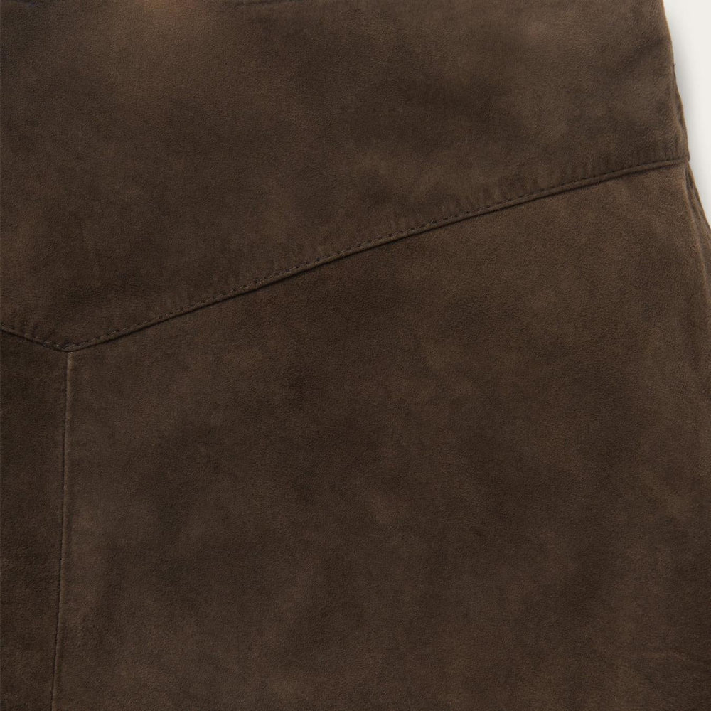 Women Skirts &amp; Shorts | Stetson Lamb Suede Skirt With Nailheads Brown