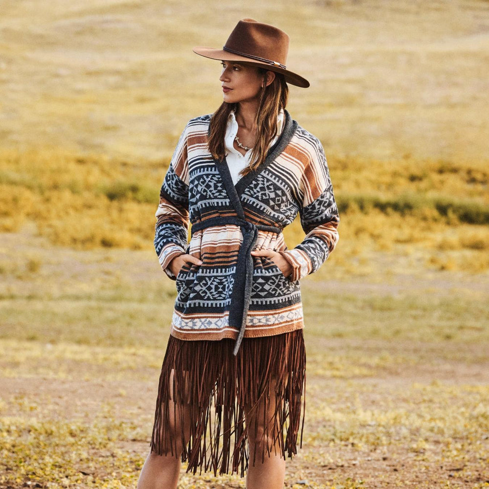 Women Skirts &amp; Shorts | Stetson Suede Fringed Skirt Brown