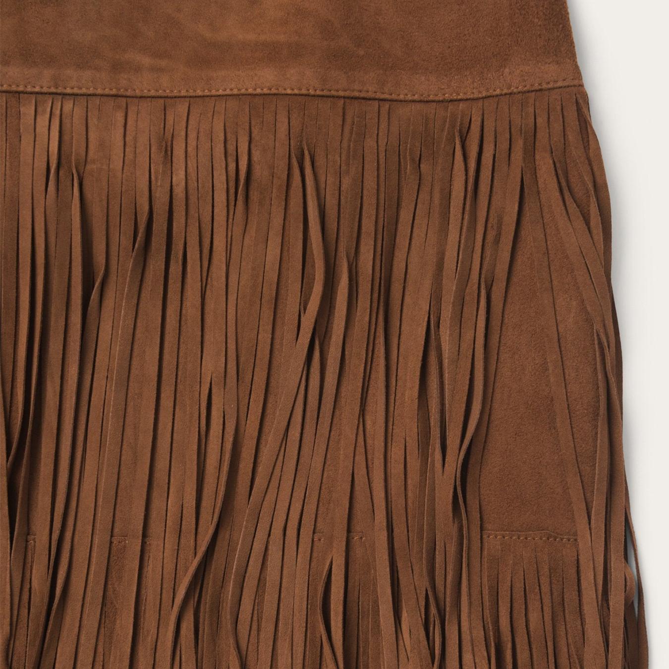Women Skirts &amp; Shorts | Stetson Suede Fringed Skirt Brown