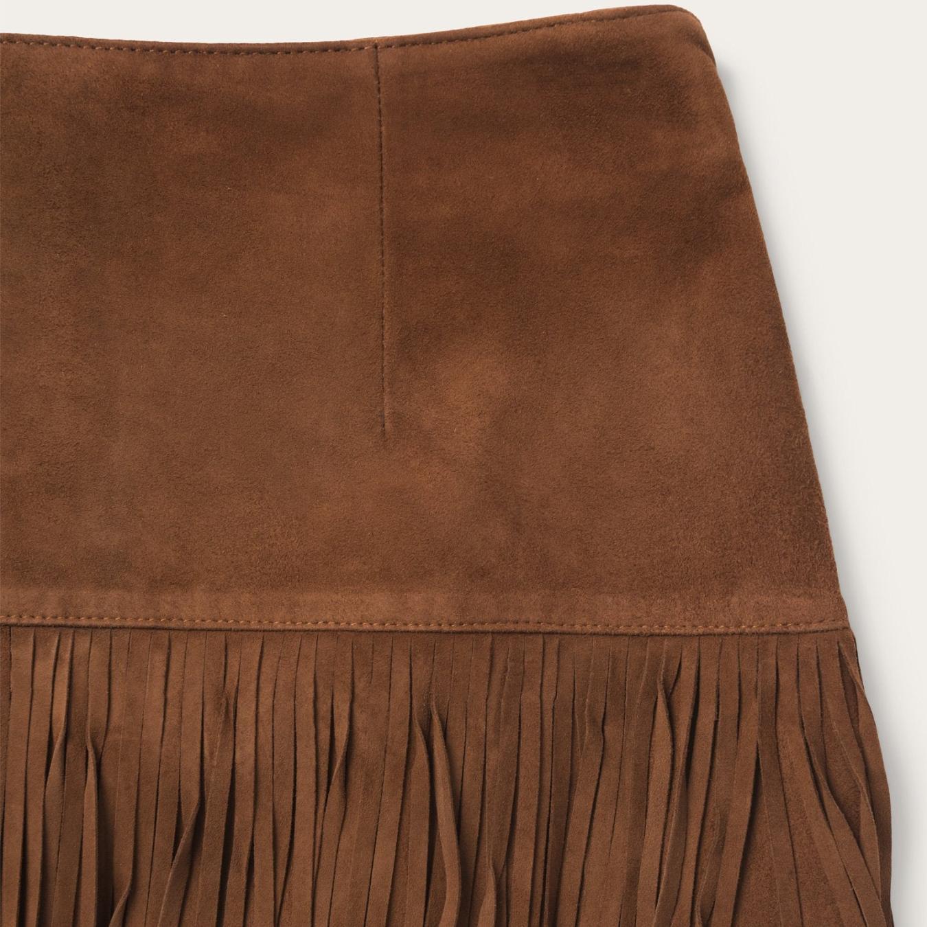 Women Skirts &amp; Shorts | Stetson Suede Fringed Skirt Brown