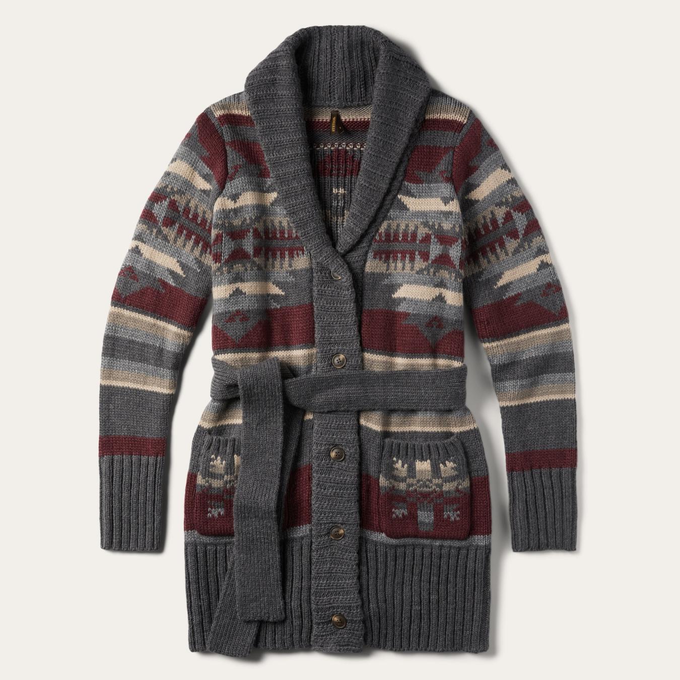 Women Sweaters | Stetson Aztec Belted Cardigan Multi