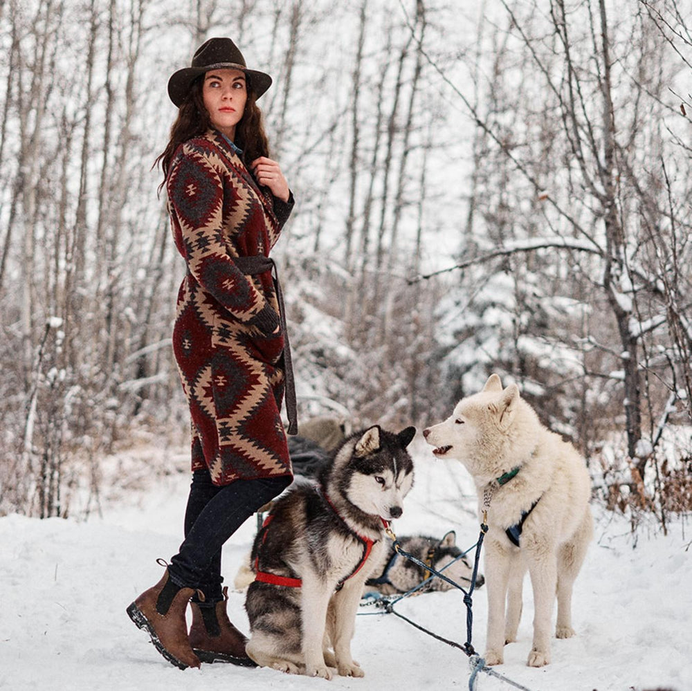 Women Sweaters | Stetson Aztec Duster Sweater Wine