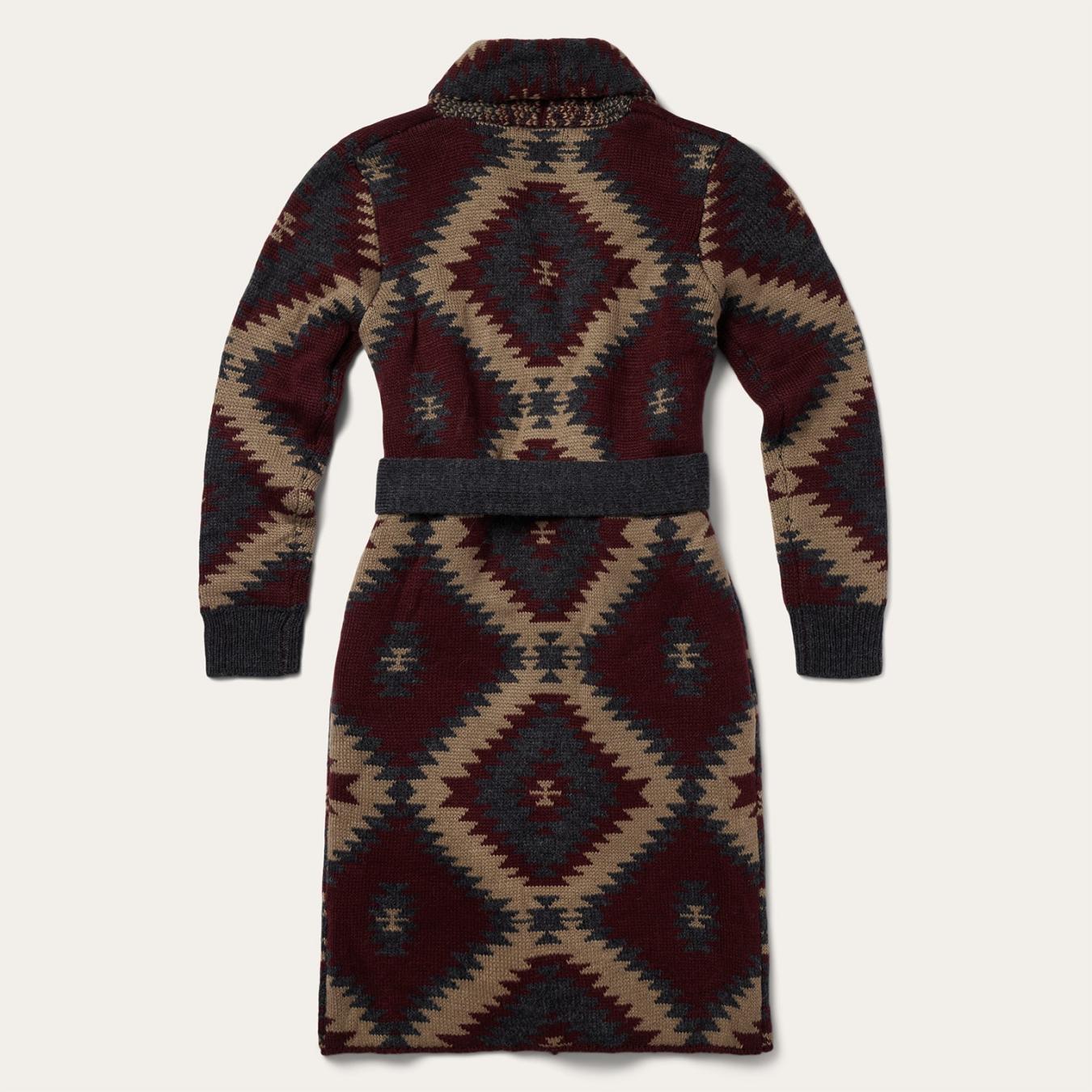 Women Sweaters | Stetson Aztec Duster Sweater Wine