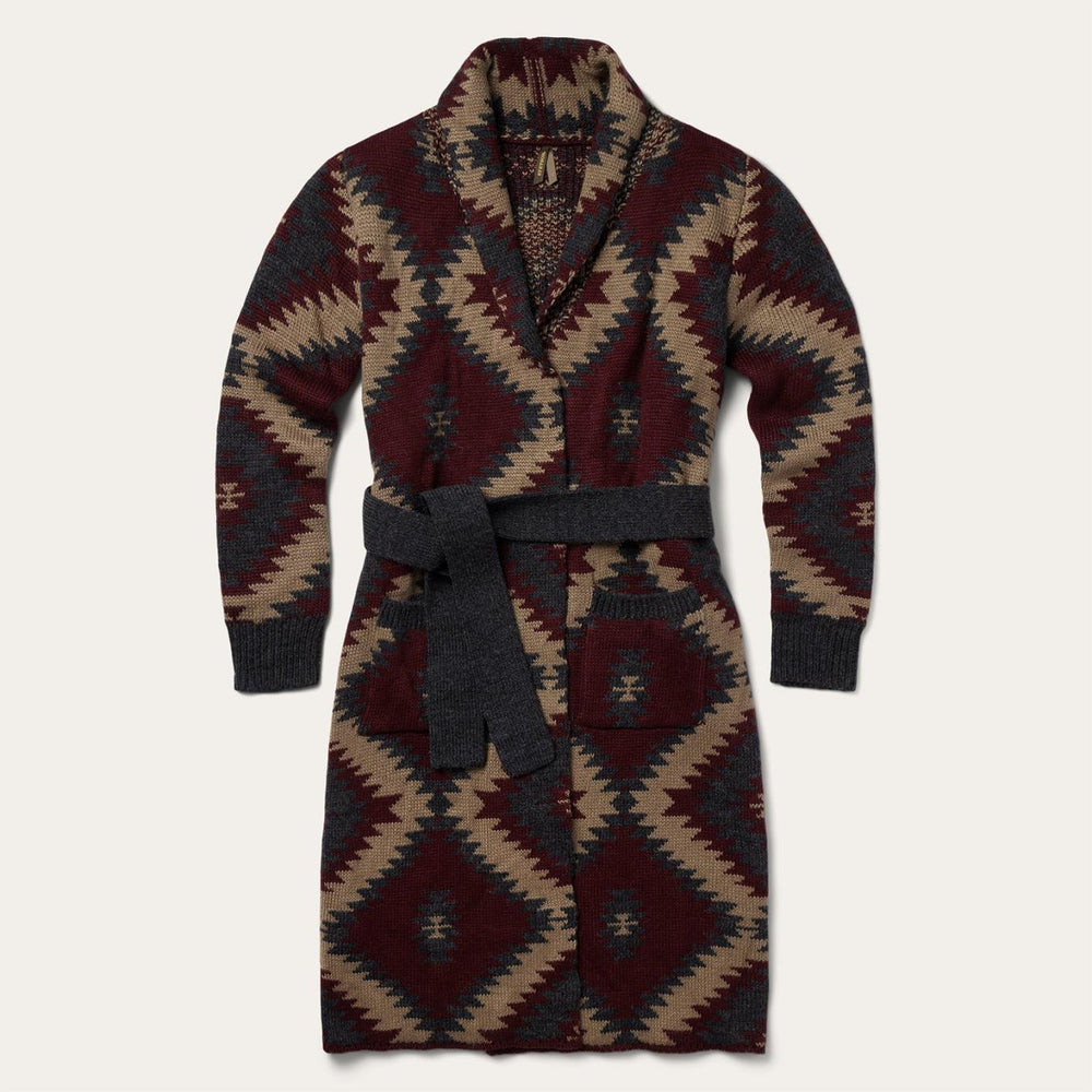 Women Sweaters | Stetson Aztec Duster Sweater Wine