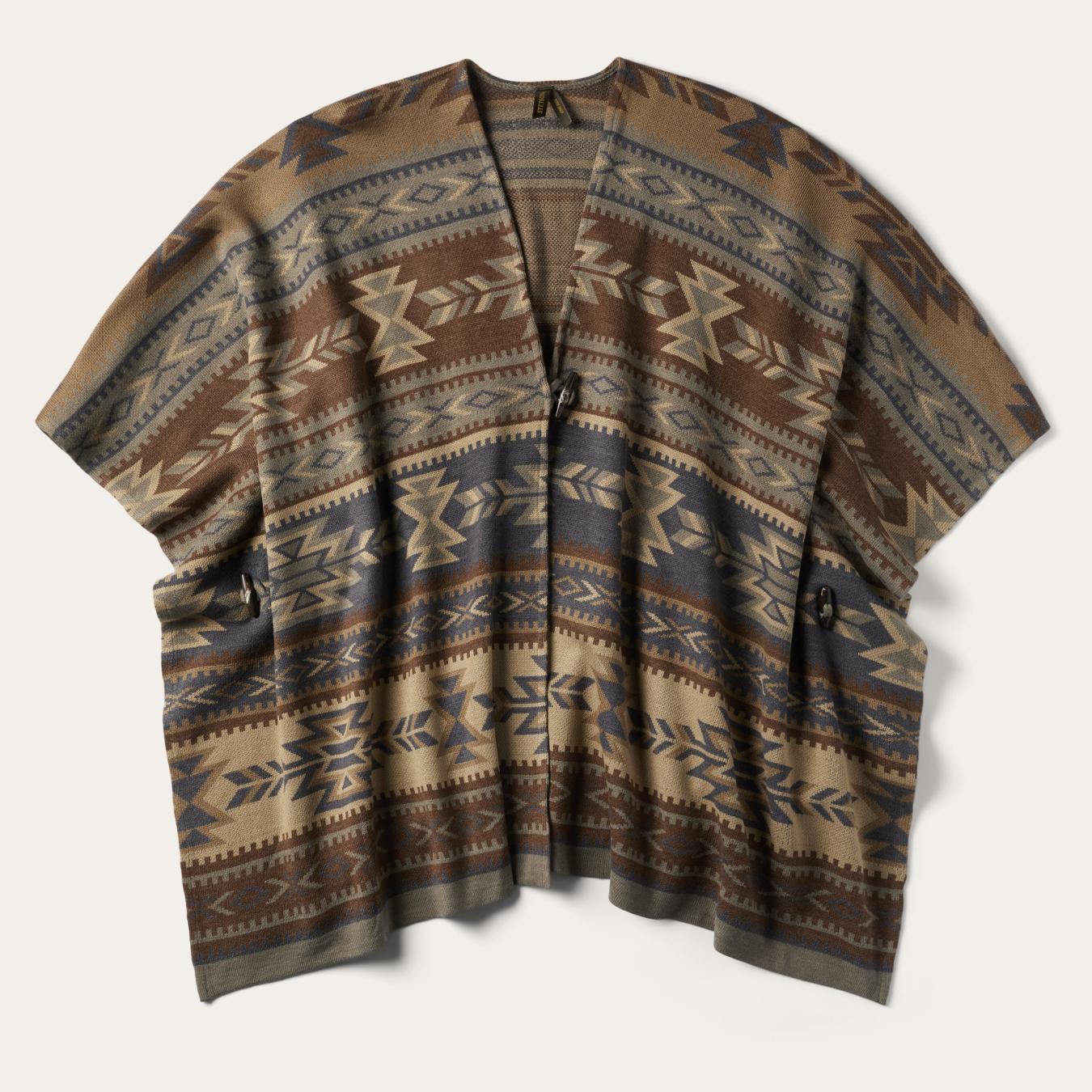Women Sweaters | Stetson Aztec Print Sweater Poncho Multi