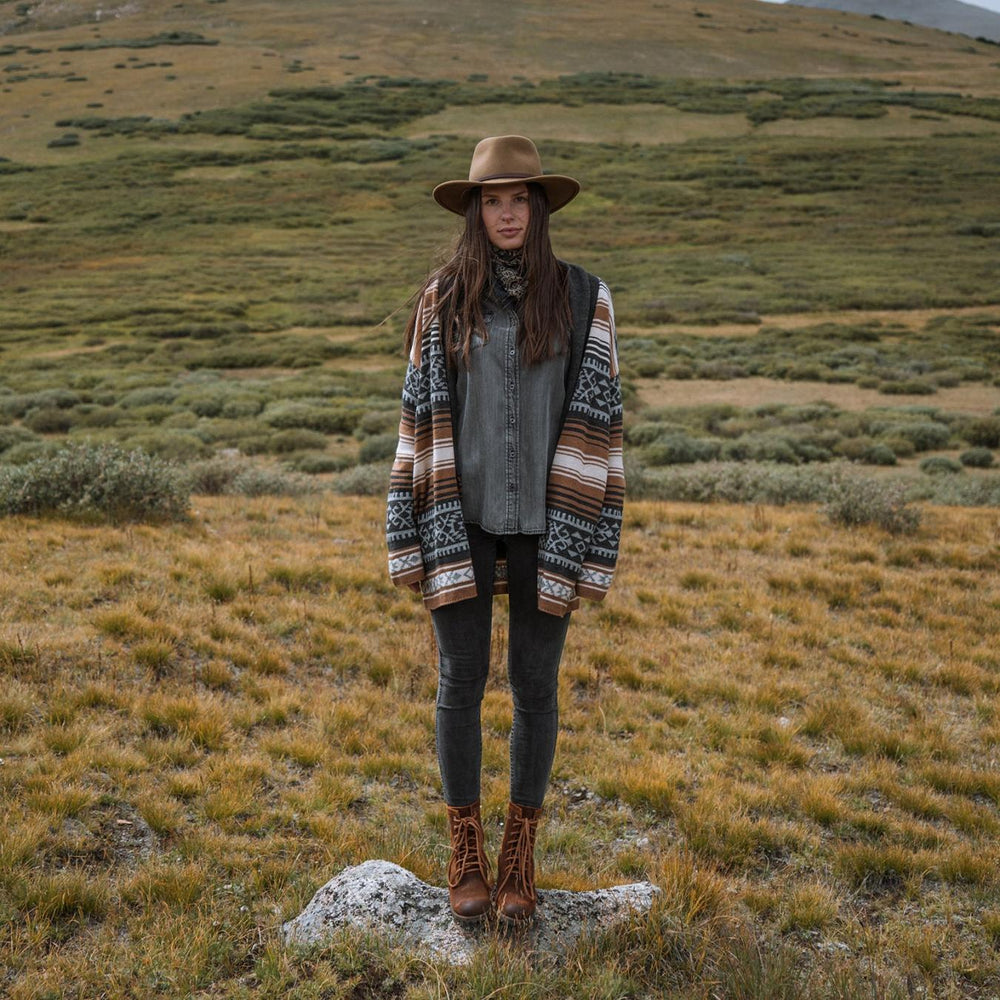 Women Sweaters | Stetson Brown Serape Belted Cardigan Brown