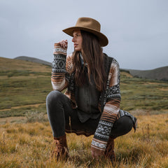 Women Sweaters | Stetson Brown Serape Belted Cardigan Brown