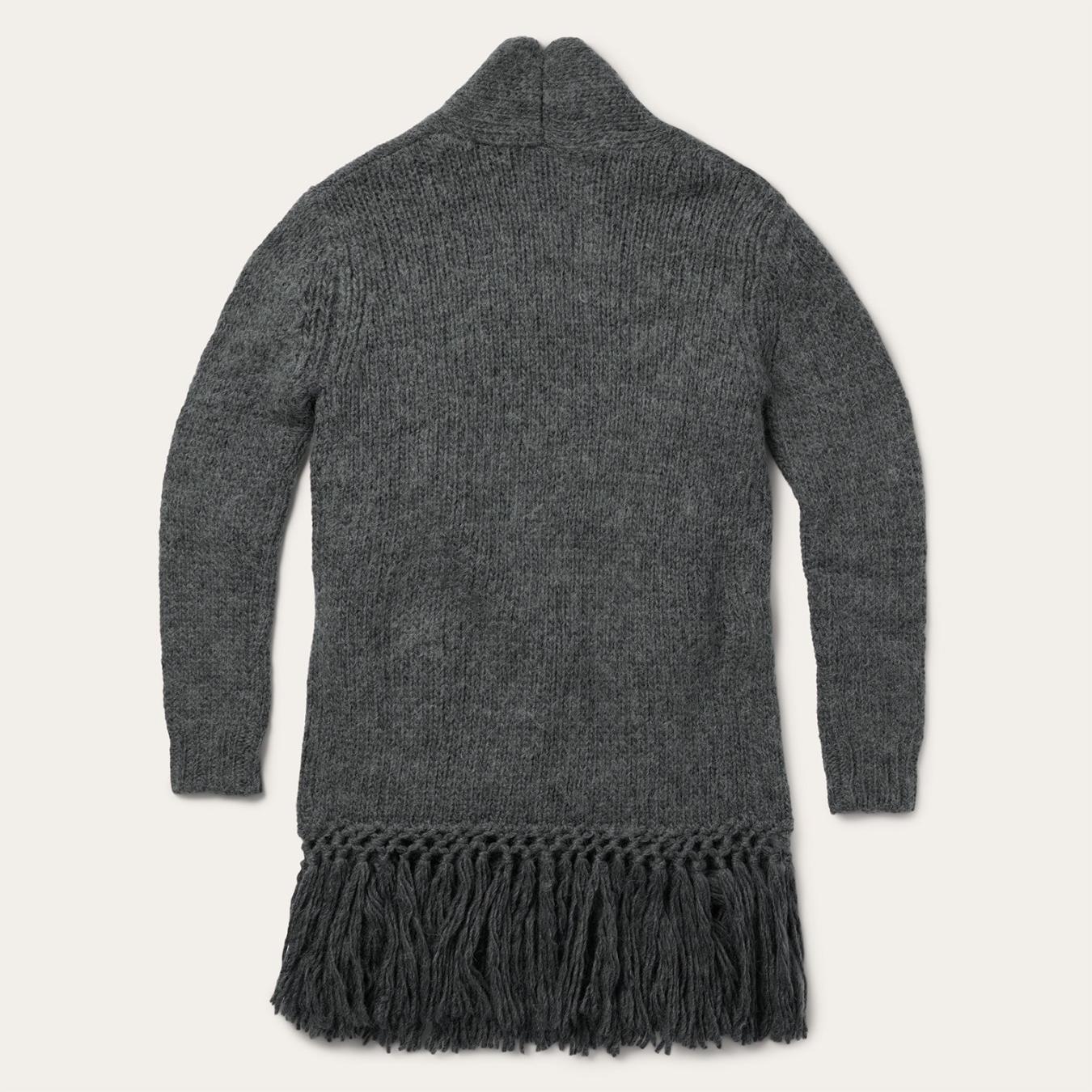 Women Sweaters | Stetson Charcoal Fringed Cardigan Grey