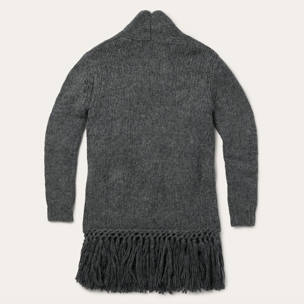 Women Sweaters | Stetson Charcoal Fringed Cardigan Grey