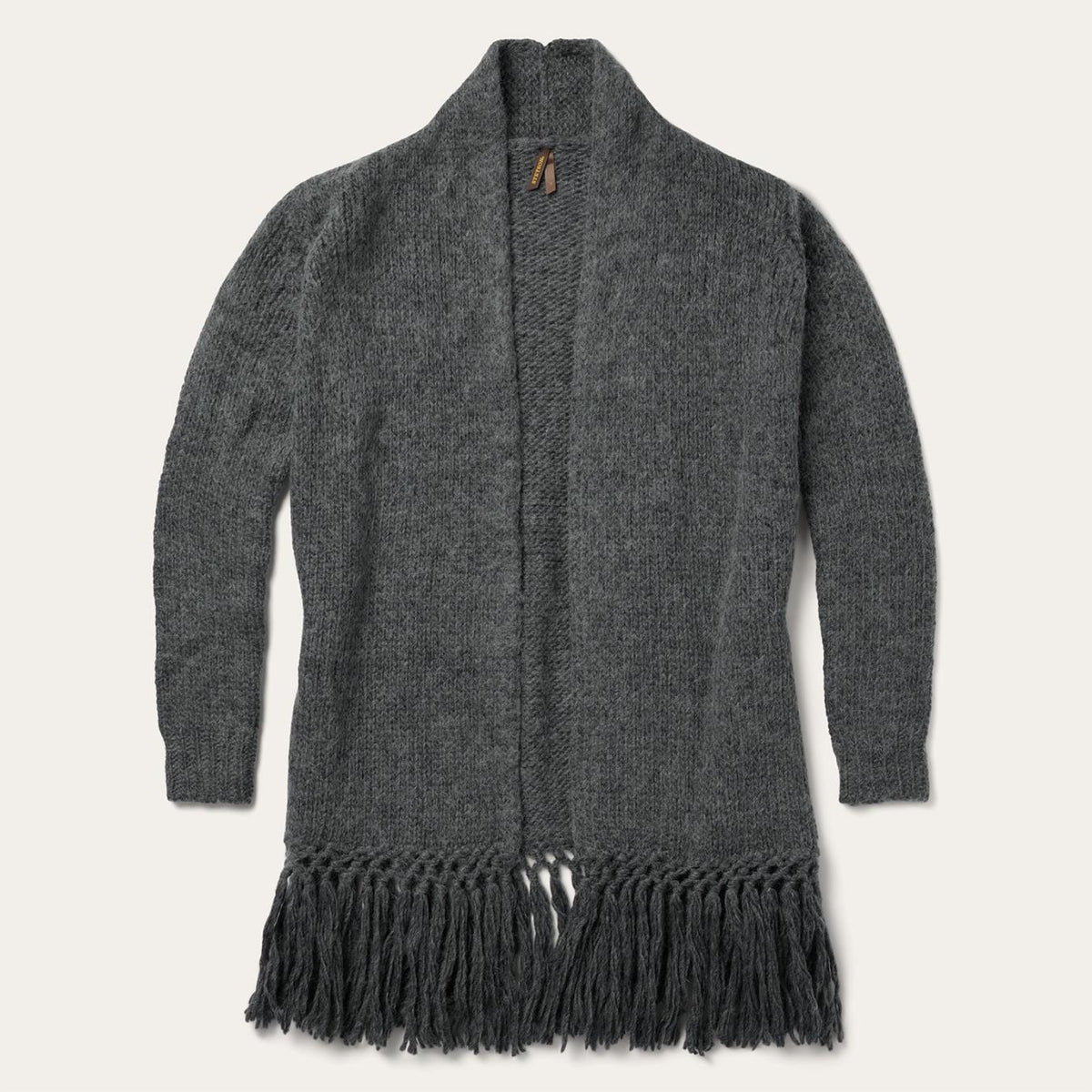 Women Sweaters | Stetson Charcoal Fringed Cardigan Grey