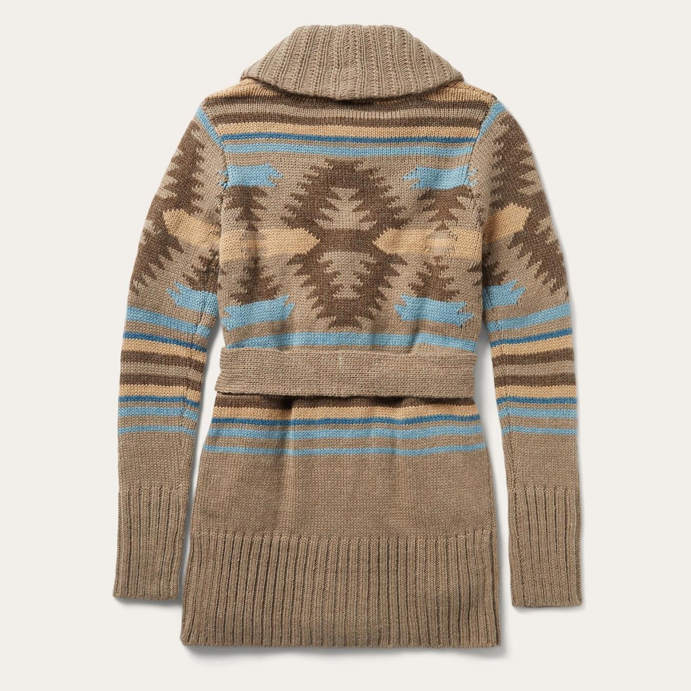 Women Sweaters | Stetson Chunky Knit Tie Sweater In Brown Wine