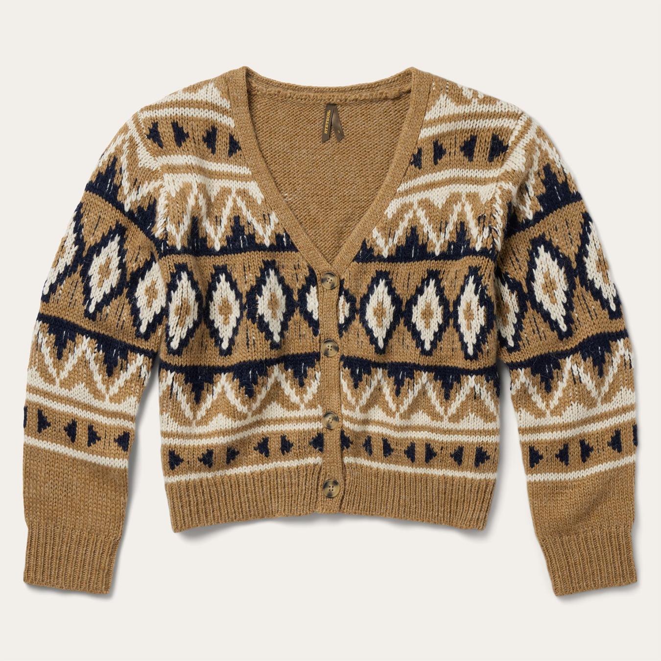 Women Sweaters | Stetson Gold Aztec Cardigan Yellow
