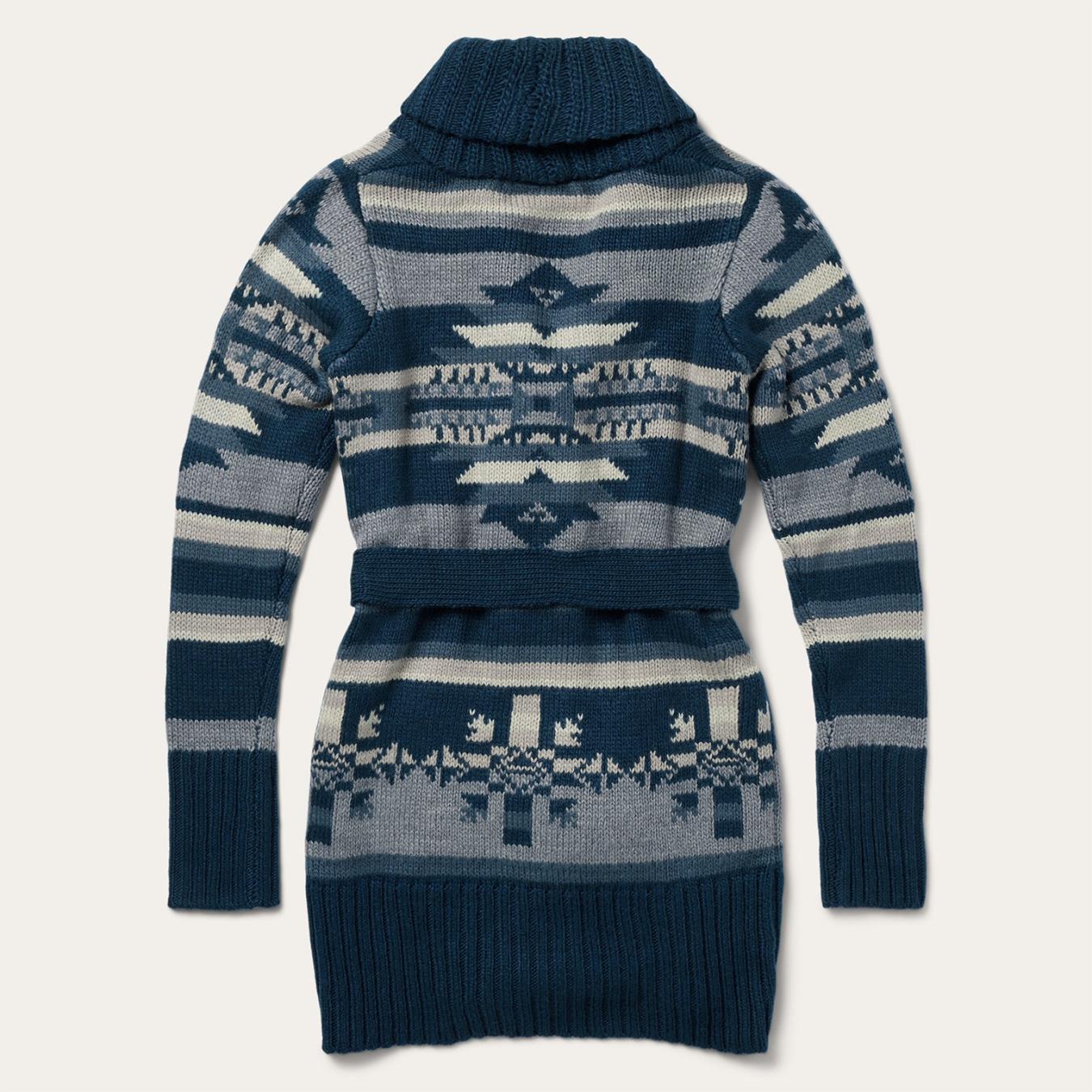 Women Sweaters | Stetson Indigo Aztec Belted Cardigan Blue