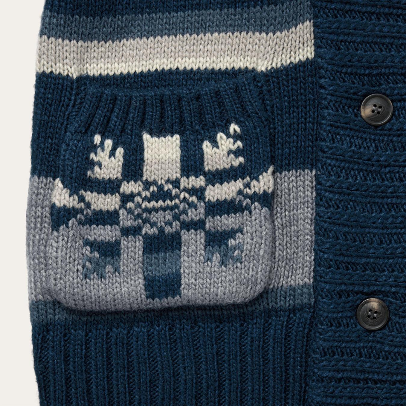 Women Sweaters | Stetson Indigo Aztec Belted Cardigan Blue