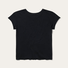 Women Tees | Stetson Bucking Cowboy Graphic Tee Black
