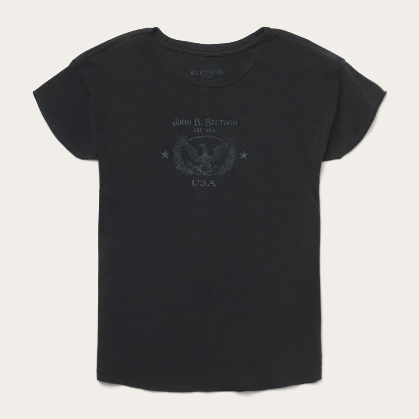Women Tees | Stetson John B. Stetson Eagle Graphic Tee Black