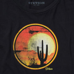 Women Tees | Stetson Sunset Saguaro Graphic Tee Black