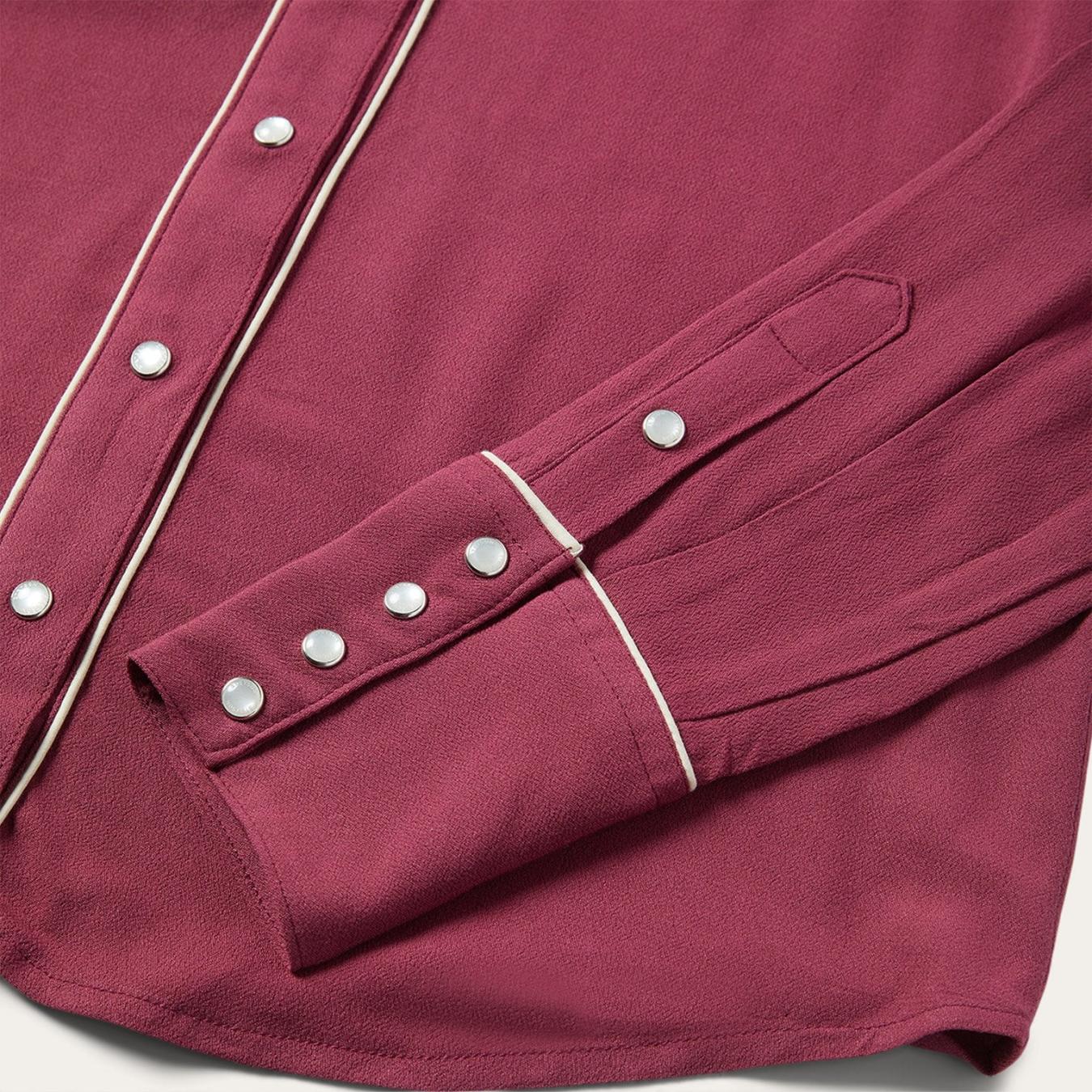 Women Western Shirts | Stetson Wine Classic Western Snap Shirt Wine