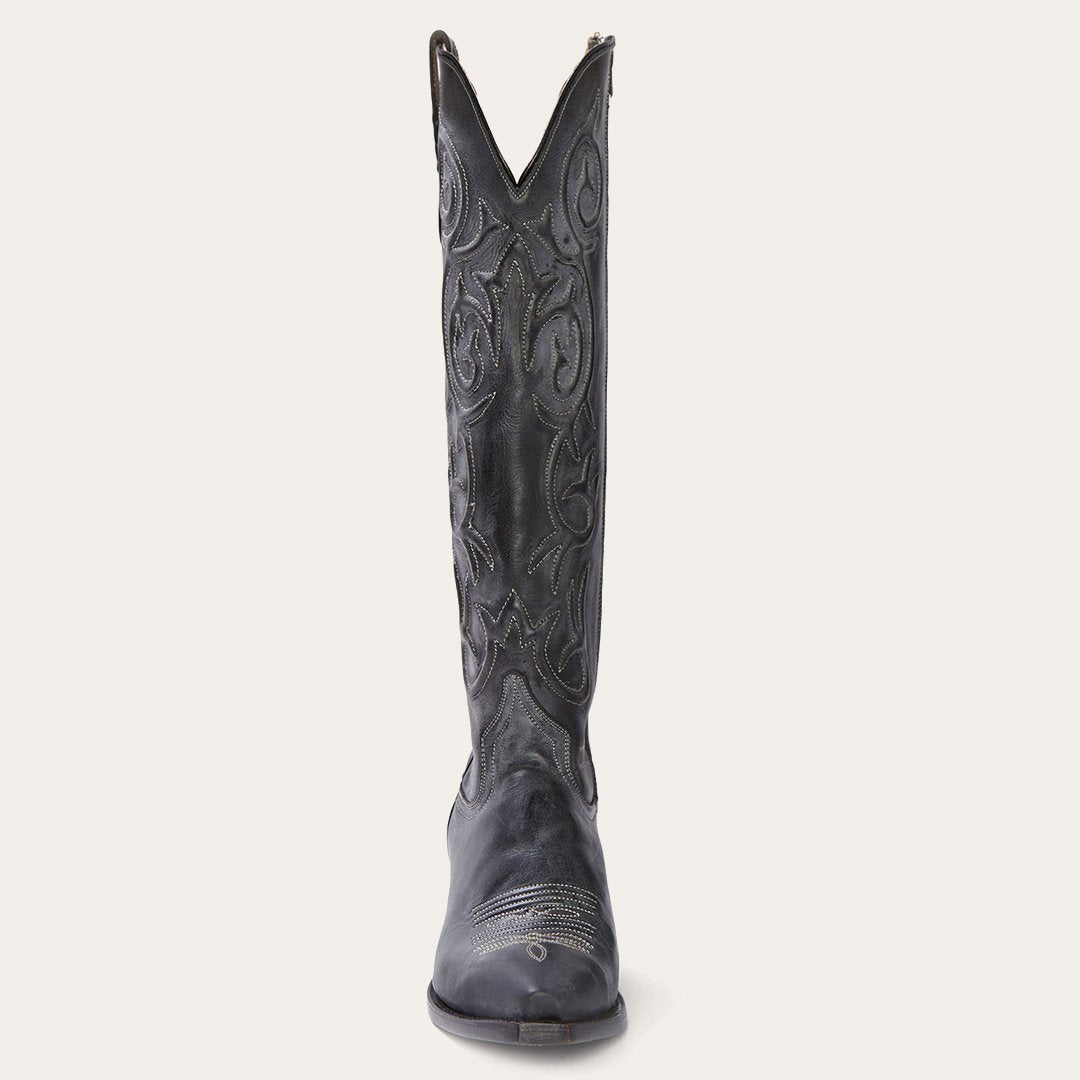 Women Western | Stetson Blair Corded Side Zip Cowboy Boot Black